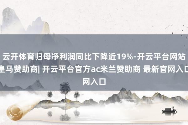 云开体育归母净利润同比下降近19%-开云平台网站皇马赞助商| 开云平台官方ac米兰赞助商 最新官网入口